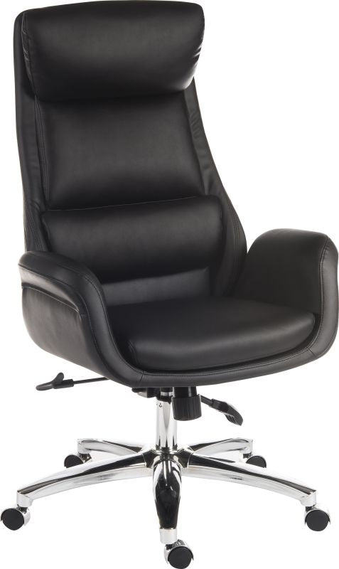 Black Leather High Back Reclining Office Chair - AMBASSADOR